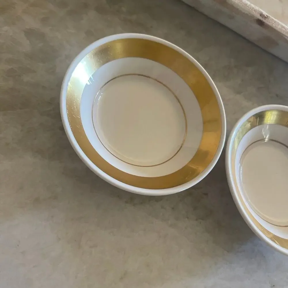 Syralite by Syracuse small serving dishes fruit bowls gold 4-3/4”